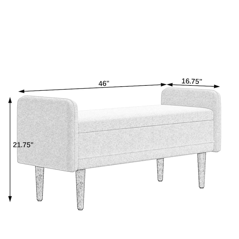 Banc de rangement en lin beige/vert/noir, 2 places, avec rangement dissimulé