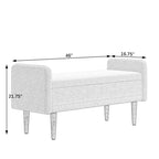Banc de rangement en lin beige/vert/noir, 2 places, avec rangement dissimulé