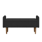 Banc de rangement en lin beige/vert/noir, 2 places, avec rangement dissimulé