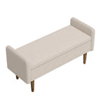 Banc de rangement en lin beige/vert/noir, 2 places, avec rangement dissimulé