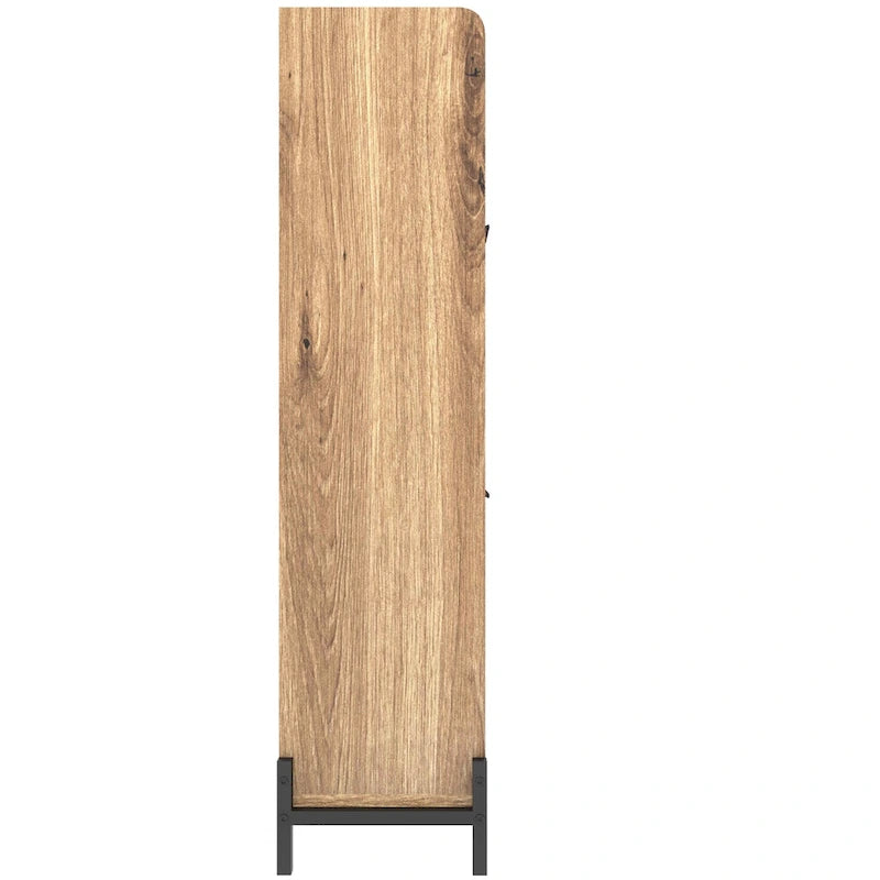 Meuble à chaussures avec portes basculantes naturel/blanc – Organisateur autoportant à 4 portes pour 1 entrée