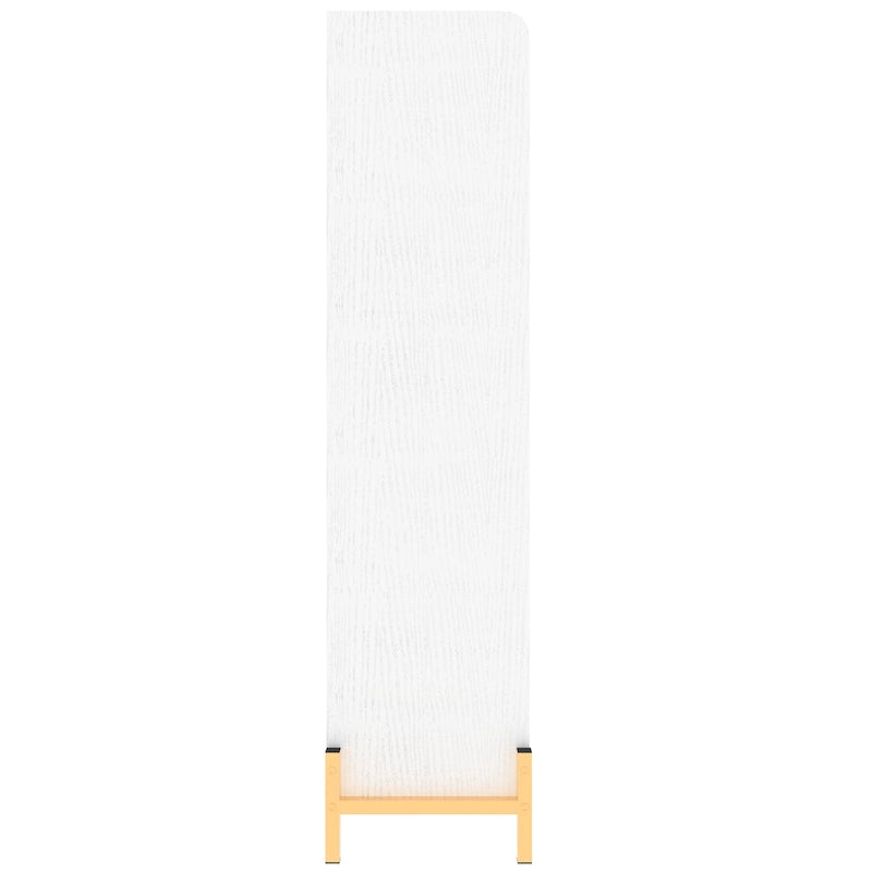 Meuble à chaussures avec portes basculantes naturel/blanc – Organisateur autoportant à 4 portes pour 1 entrée