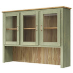 Vaisselier Vert/Noir en Pin Massif – Unité Simple, Style Buffet Haut