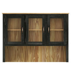 Vaisselier Vert/Noir en Pin Massif – Unité Simple, Style Buffet Haut
