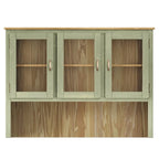 Vaisselier Vert/Noir en Pin Massif – Unité Simple, Style Buffet Haut