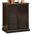 Meuble à chaussures avec portes à persiennes, Espresso/Chêne, Étagères réglables, 1 personne