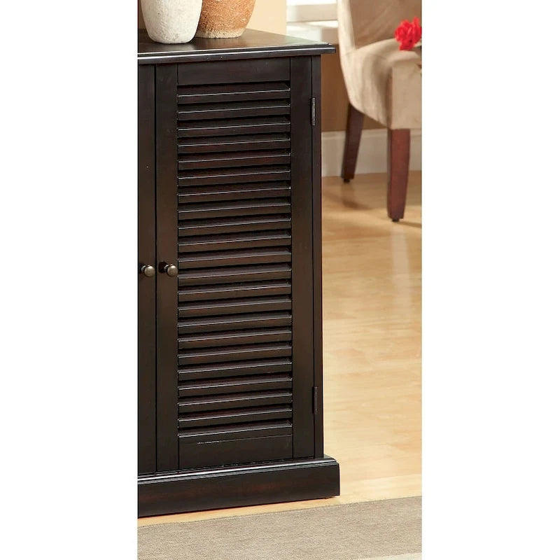 Meuble à chaussures avec portes à persiennes, Espresso/Chêne, Étagères réglables, 1 personne