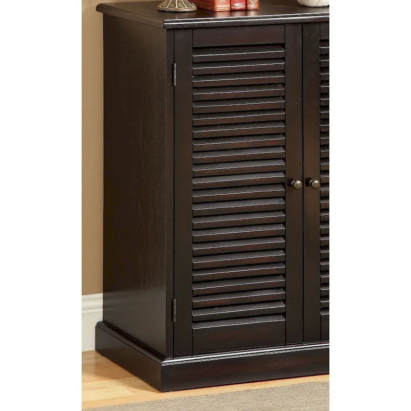 Meuble à chaussures avec portes à persiennes, Espresso/Chêne, Étagères réglables, 1 personne