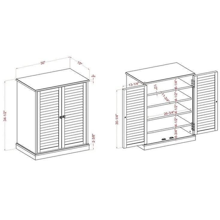 Meuble à chaussures avec portes à persiennes, Espresso/Chêne, Étagères réglables, 1 personne