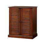 Meuble à chaussures avec portes à persiennes, Espresso/Chêne, Étagères réglables, 1 personne
