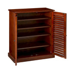Meuble à chaussures avec portes à persiennes, Espresso/Chêne, Étagères réglables, 1 personne