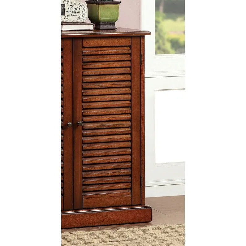Meuble à chaussures avec portes à persiennes, Espresso/Chêne, Étagères réglables, 1 personne