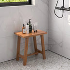 Banc de douche en teck – Finition bois, Marron, Simple