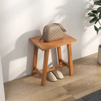 Banc de douche en teck – Finition bois, Marron, Simple