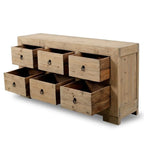 Buffet 6 tiroirs en bois naturel