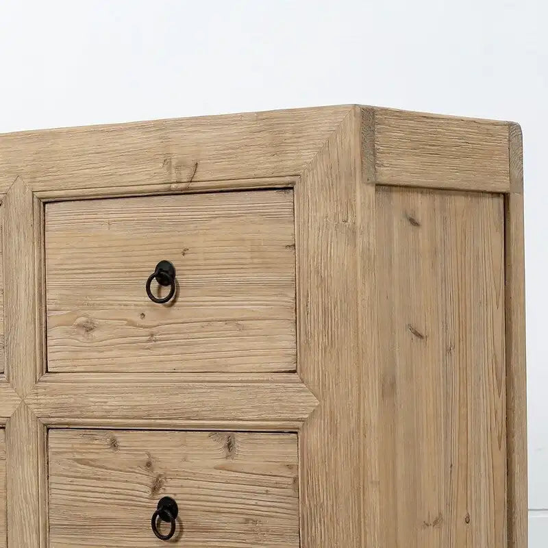 Buffet 6 tiroirs en bois naturel