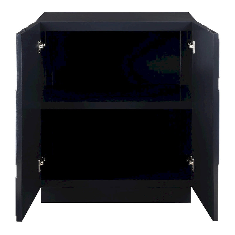 Meuble de rangement bleu brillant à 2 portes – 1 unité