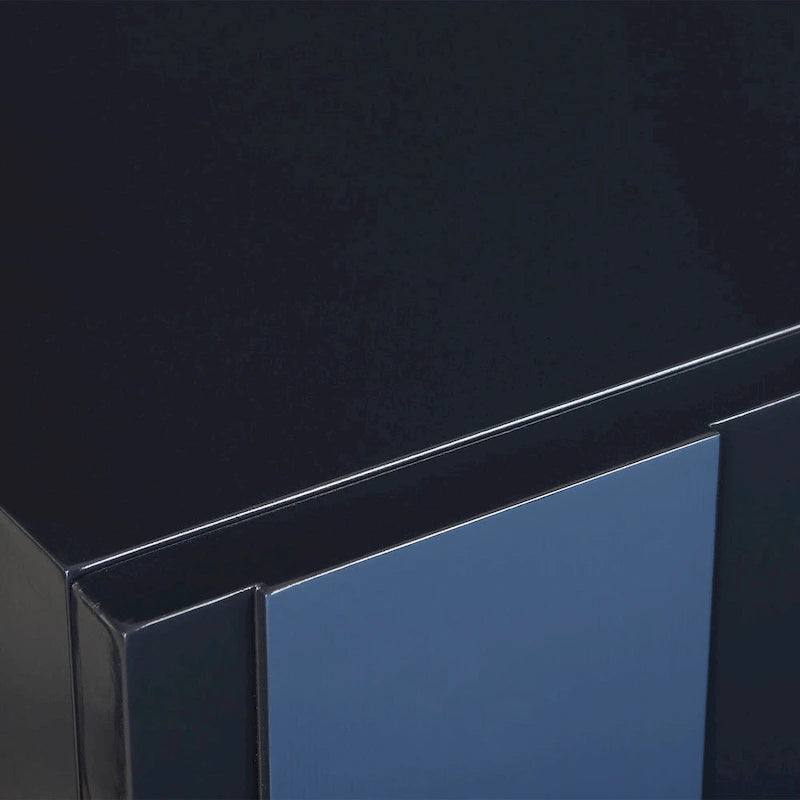 Meuble de rangement bleu brillant à 2 portes – 1 unité