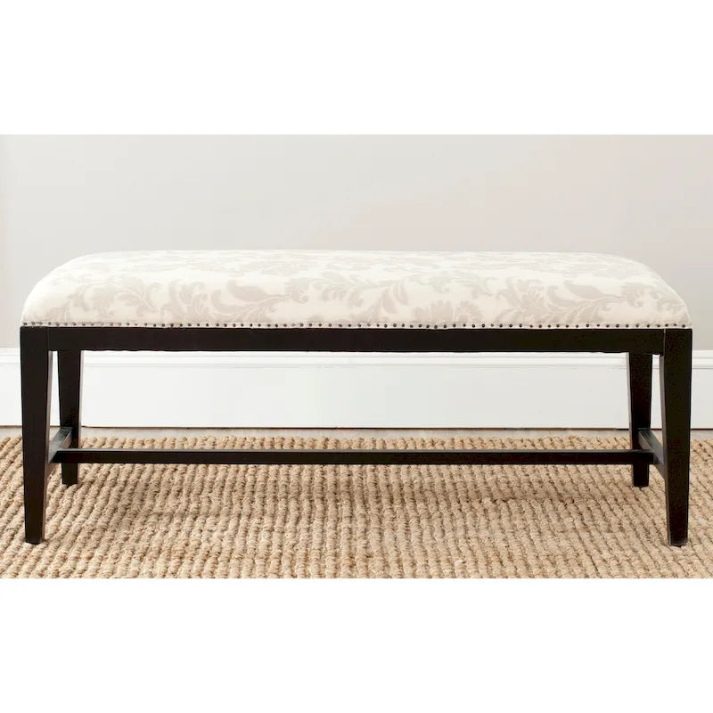 Banc rembourré floral taupe/beige/Java, 1 place
