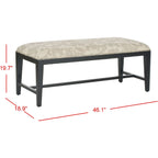 Banc rembourré floral taupe/beige/Java, 1 place