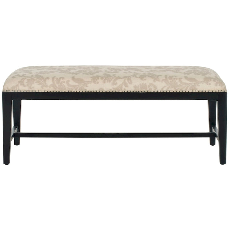 Banc rembourré floral taupe/beige/Java, 1 place