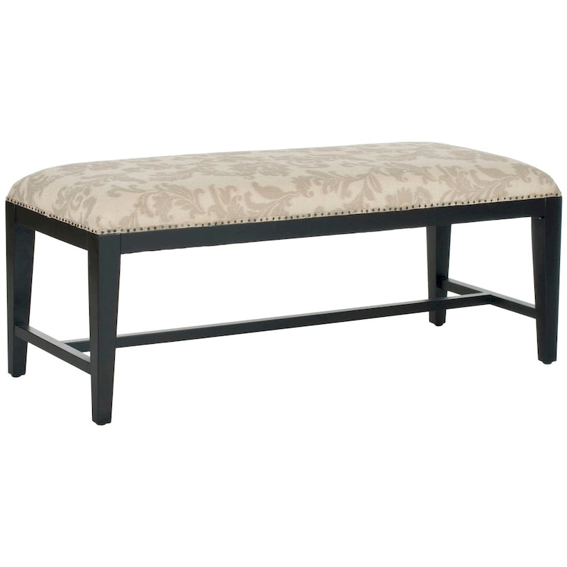 Banc rembourré floral taupe/beige/Java, 1 place