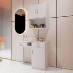 Meuble de rangement mural flottant blanc/rose – 2 étagères, simple