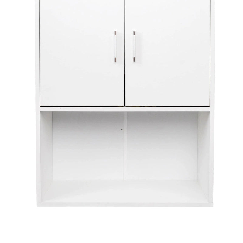 Meuble de rangement mural flottant blanc/rose – 2 étagères, simple