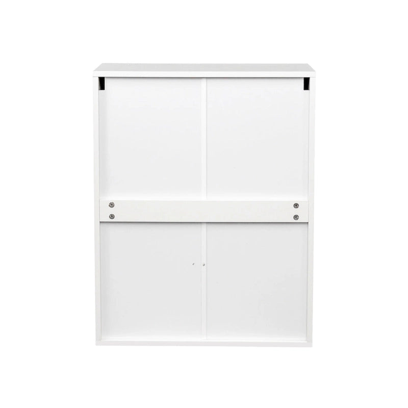 Meuble de rangement mural flottant blanc/rose – 2 étagères, simple