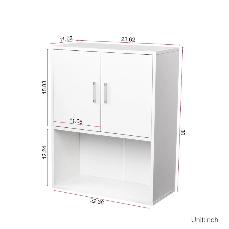 Meuble de rangement mural flottant blanc/rose – 2 étagères, simple