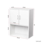 Meuble de rangement mural flottant blanc/rose – 2 étagères, simple