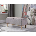Banc de rangement 2 places avec plateau relevable Beige / Gris / Crème / Bleu