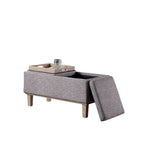 Banc de rangement 2 places avec plateau relevable Beige / Gris / Crème / Bleu