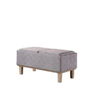 Banc de rangement 2 places avec plateau relevable Beige / Gris / Crème / Bleu