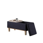 Banc de rangement 2 places avec plateau relevable Beige / Gris / Crème / Bleu