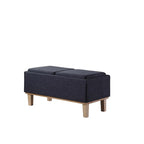 Banc de rangement 2 places avec plateau relevable Beige / Gris / Crème / Bleu