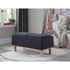 Banc de rangement 2 places avec plateau relevable Beige / Gris / Crème / Bleu
