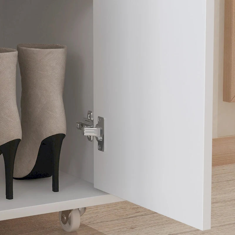 Meuble à chaussures étroit 8 couches noir/blanc pour 24 paires