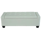 Banc de rangement ottoman en similicuir blanc – 2 places