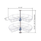 Plateau tournant double tablette 270° gris – 81 cm de diamètre en acier inoxydable