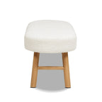 Banc d'appoint Boucle blanc cassé, forme pilule, 1 personne