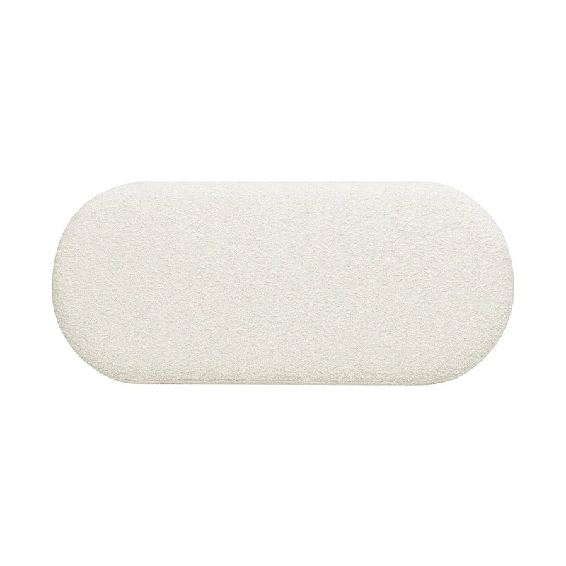 Banc d'appoint Boucle blanc cassé, forme pilule, 1 personne