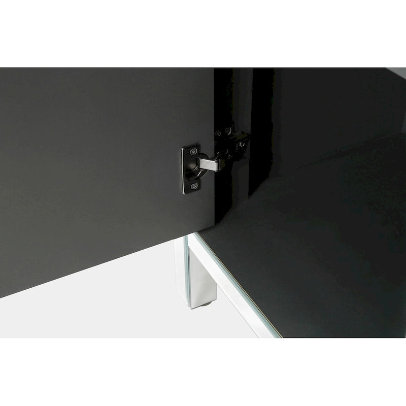 Meuble de rangement 2 portes, miroir argenté – Style M et losange