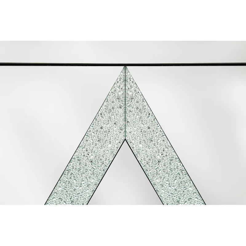 Meuble de rangement 2 portes, miroir argenté – Style M et losange