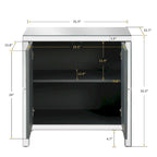 Meuble de rangement 2 portes, miroir argenté – Style M et losange