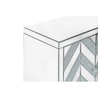 Meuble de rangement 2 portes, miroir argenté – Style M et losange