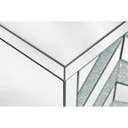 Meuble de rangement 2 portes, miroir argenté – Style M et losange