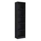Lot de 2 bibliothèques étroites à 5 étagères et armoires à 2 portes – Multicolore / Beige / Noir / Blanc