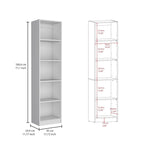 Lot de 2 bibliothèques étroites à 5 étagères et armoires à 2 portes – Multicolore / Beige / Noir / Blanc