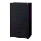 Classeur latéral à 4 tiroirs noir/beige/gris pour 1 utilisateur – Lettre, légal et A4